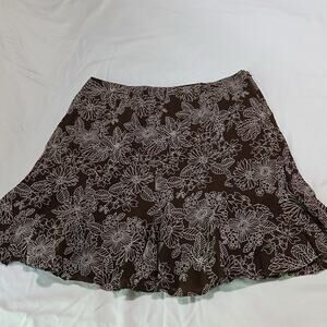 JONES NEW YORK Sport Woman 20W 100% cotton brown w/ white floral fully lined